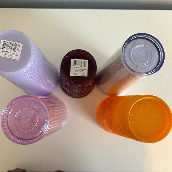 STARBUCKS Lot of 5 COLD CUPS TUMBLER Studded Ruby Iced Lilac Mango Ombré Sequins - Picture 8 of 15